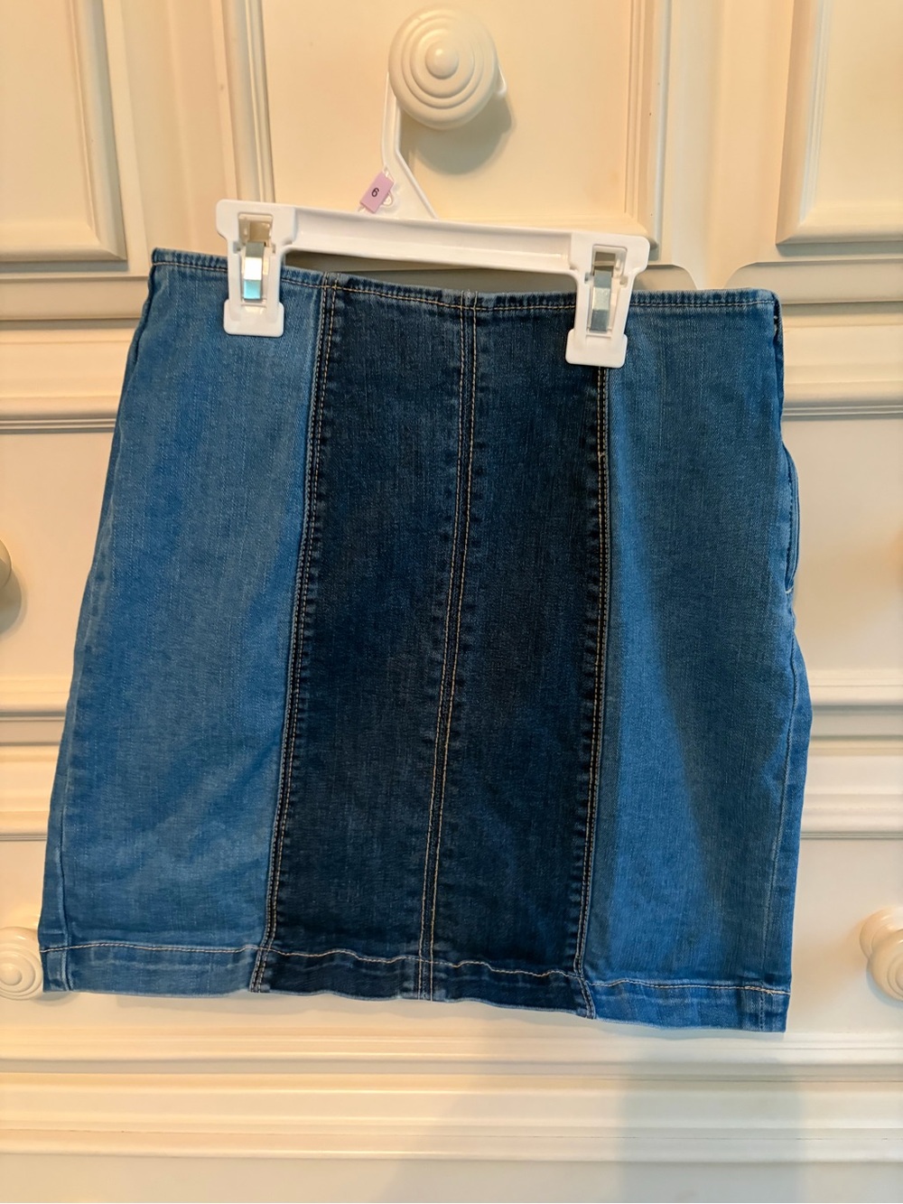 PacSun Two-Tone Panel Denim Mini Skirt - Blue